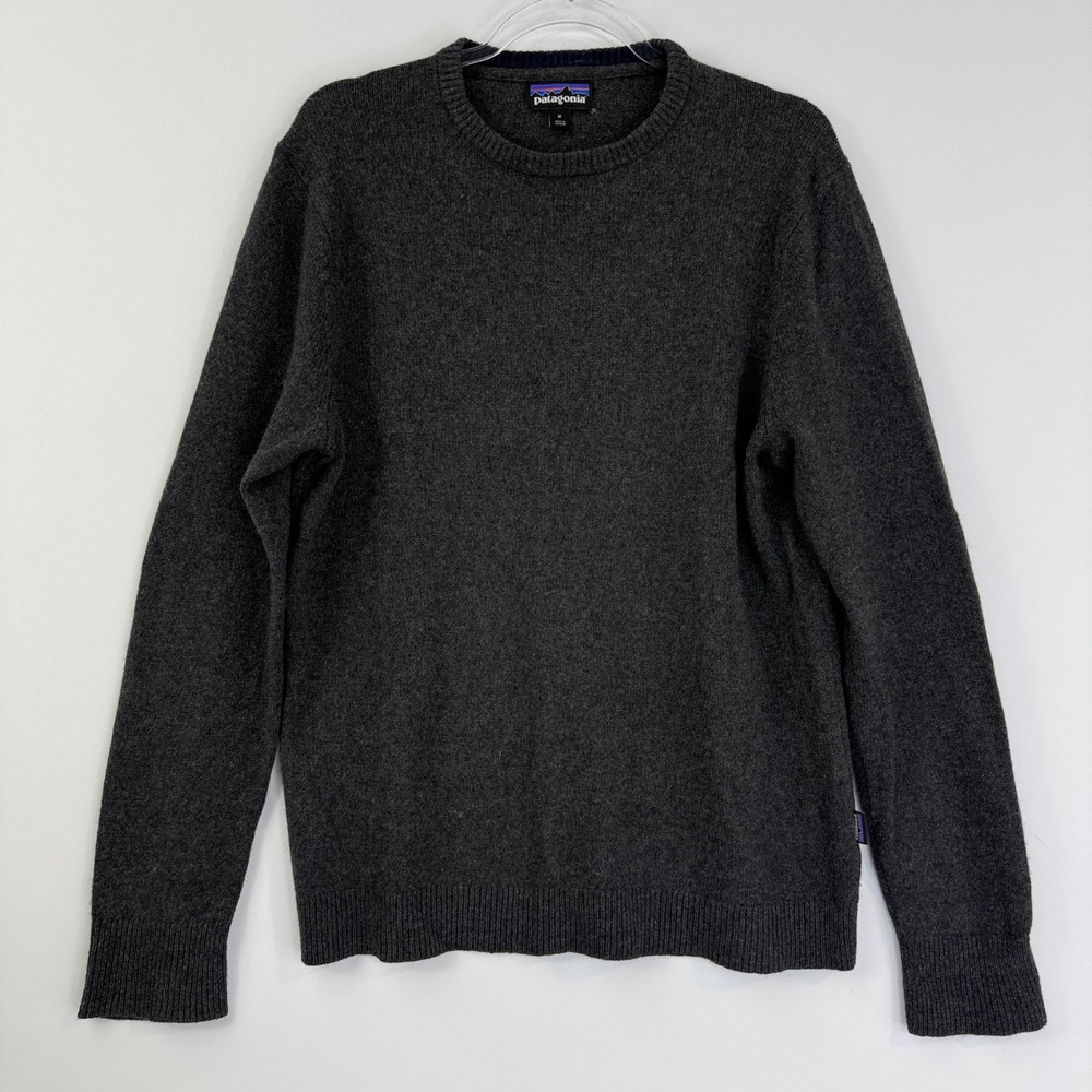 Patagonia Recycled Cashmere Crewneck Mens M Forge Grey 50525 Wool Blend Sweater